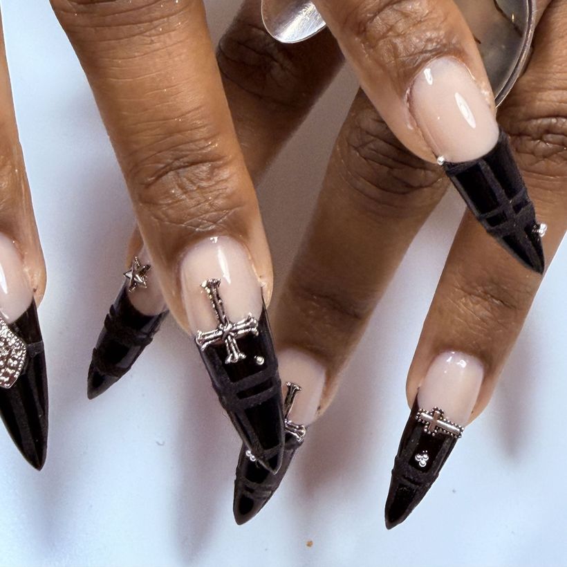 French noir long — Sassy Nails Club