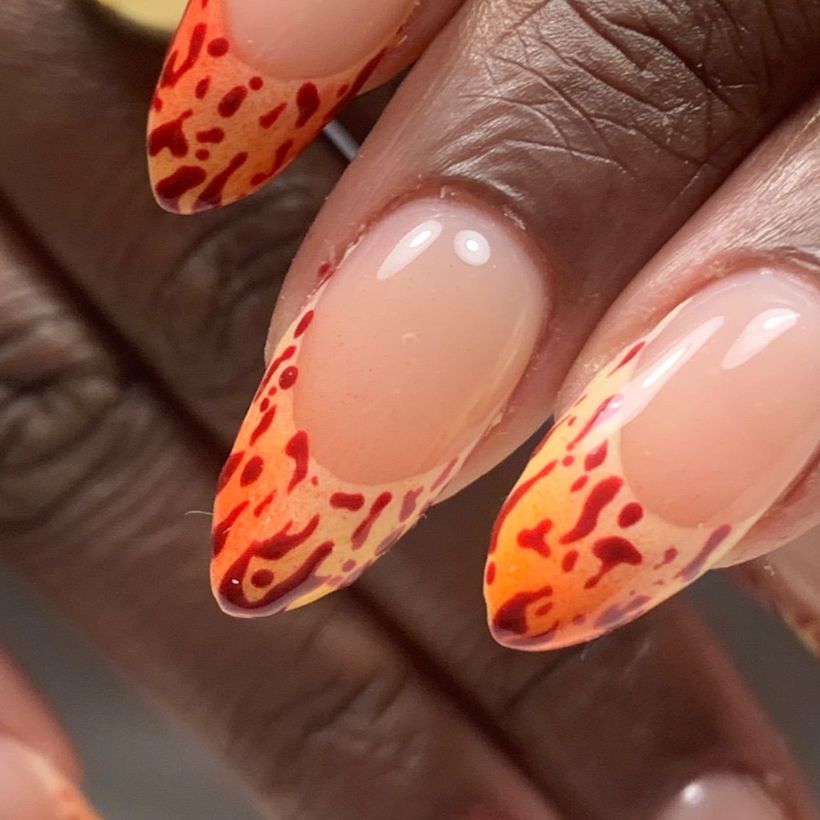 Nail art leopard orange — Sassy Nails Club